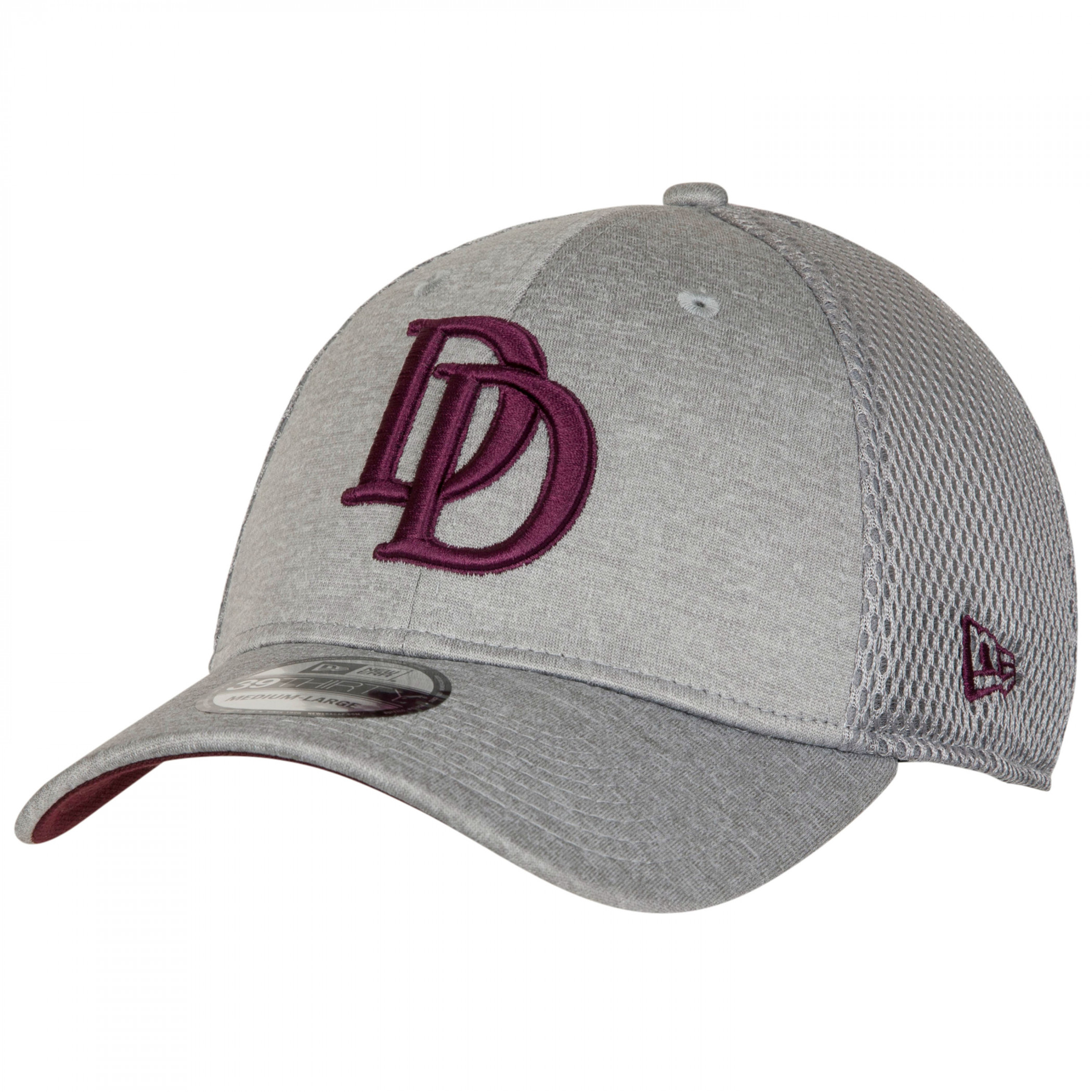 Dare Devil Symbol Grey Shadow Tech New Era 39Thirty Fitted Hat